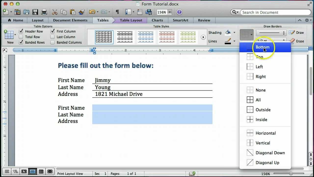 design forms in word for mac